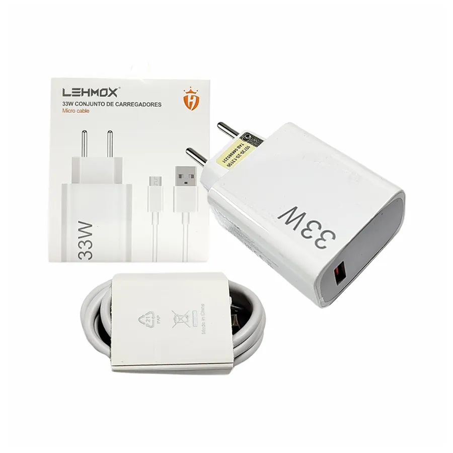 Carregador Turbo Lehmox 33W Micro Usb Le-405